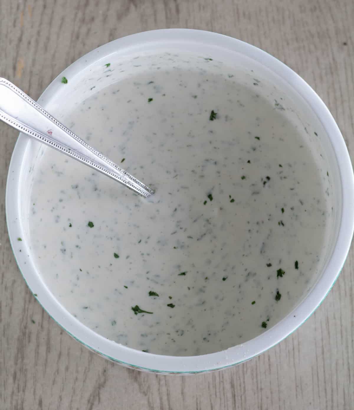 ingredients mixed in white bowl