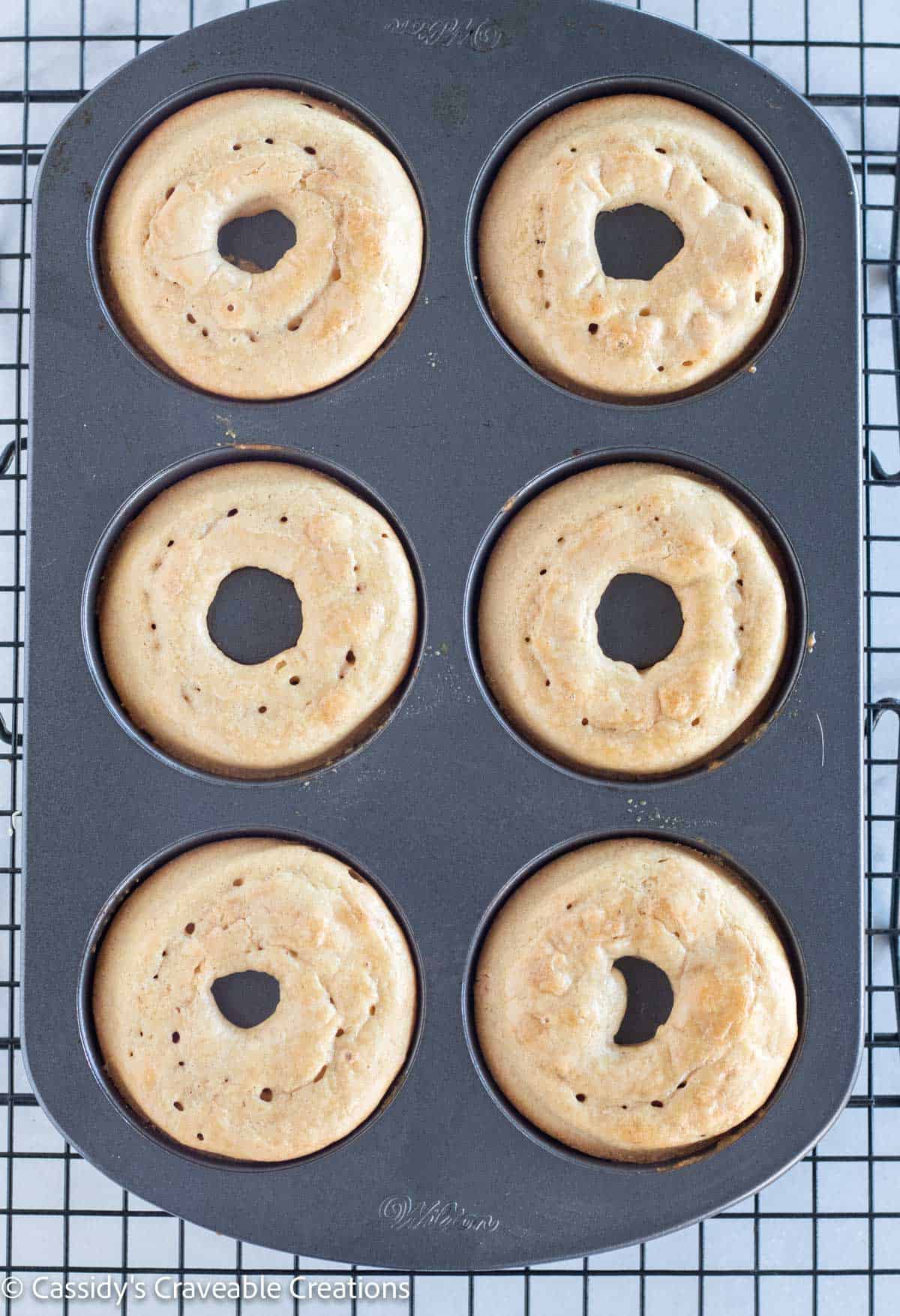 baked donuts in pan