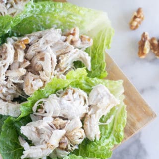 keto chicken salad in lettuce wraps