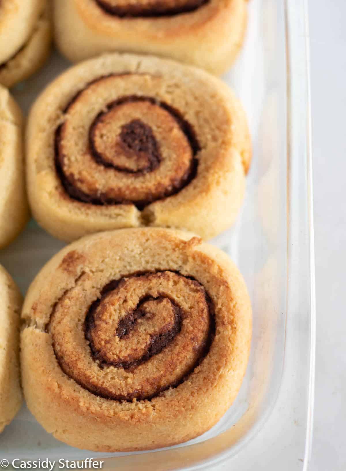 baked cinnamon rolls.