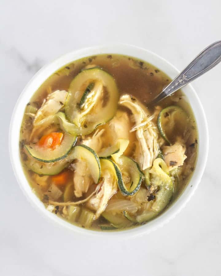 Keto Chicken Noodle Soup {Gluten Free, Paleo And Whole30}