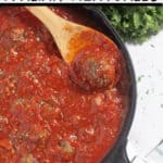 pinnable image of keto meatballs with text