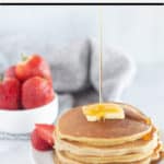 pinnable image of cassava flour pancakes with text