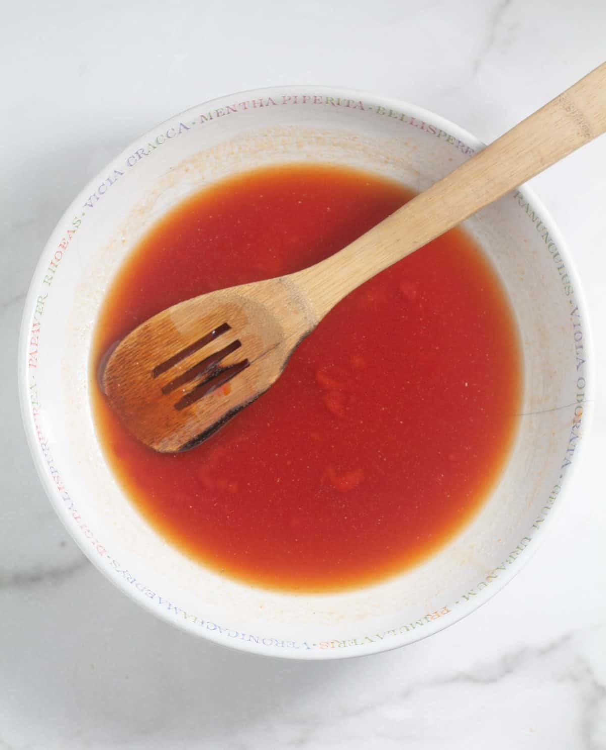keto sweet and sour sauce in white bowl