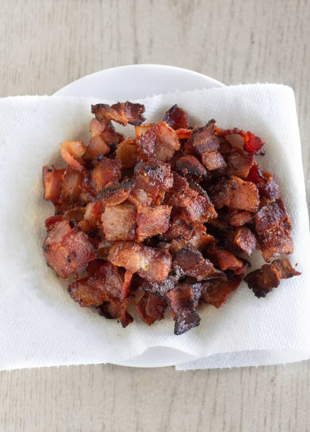 Cooked Bacon On Small Plate