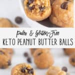 ;innable image of keto peanut butter bites with text