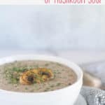 pinnable image of keto cream of mushroom soup with text