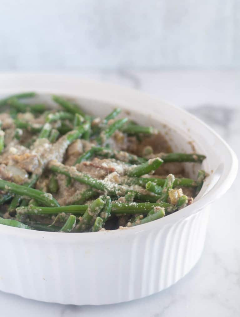 Low-Carb Keto Green Bean Casserole With Bacon