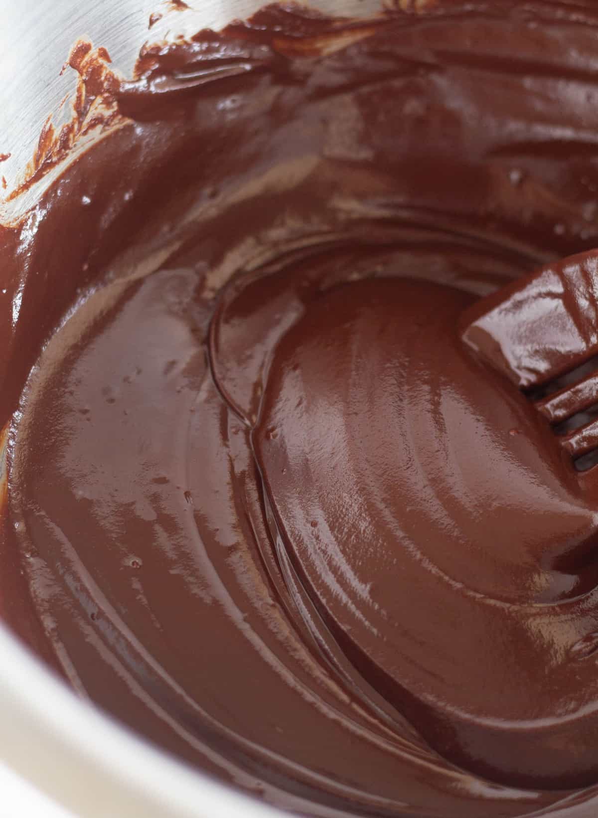 melted chocolate mixture in bowl.