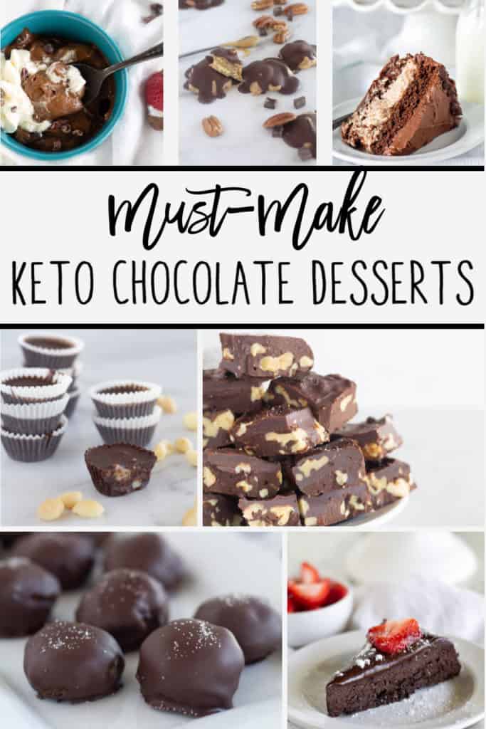 pinnable image of keto chocolate desserts with text