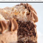 pinnable image of keto german chocolate cake with text