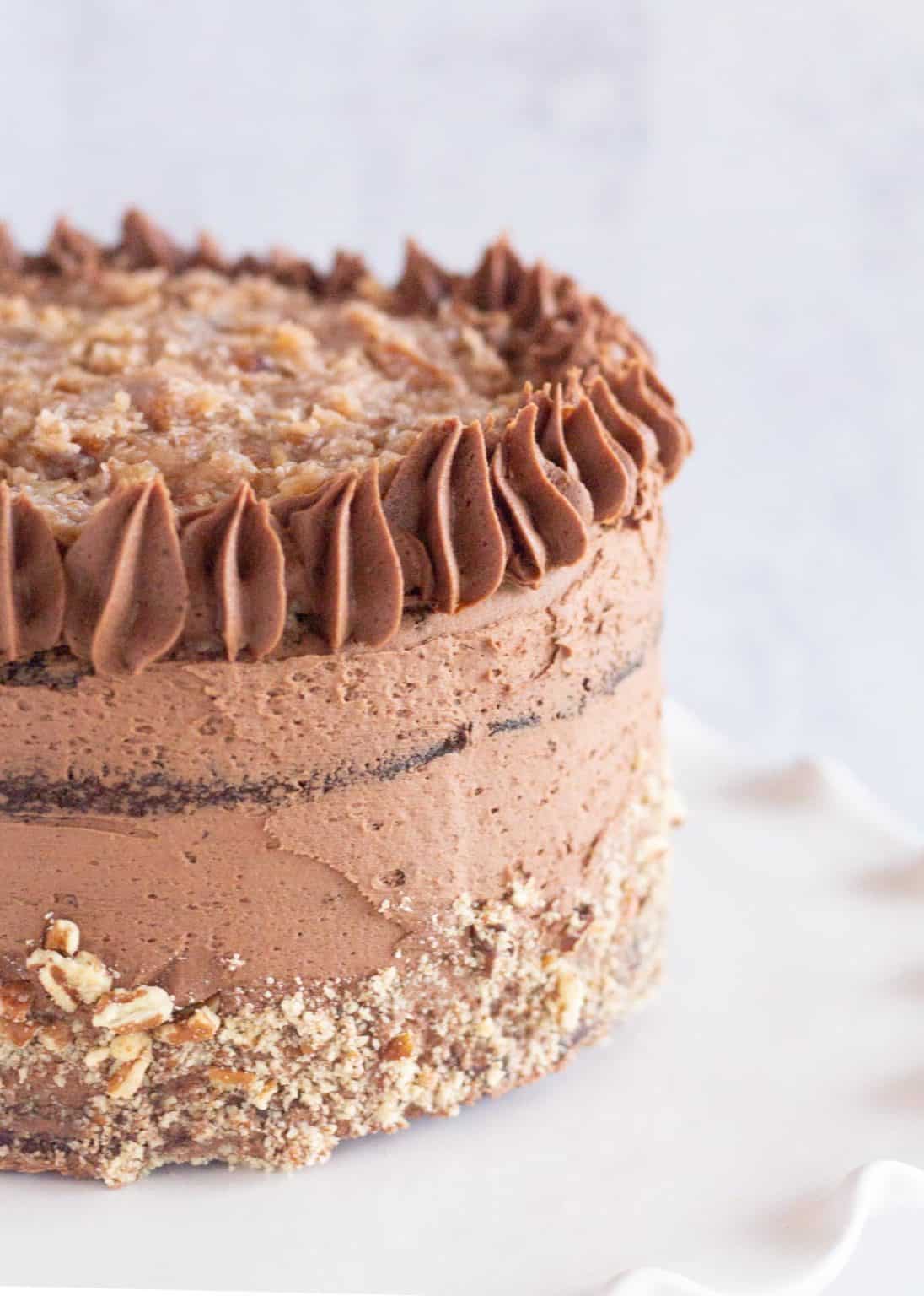 Keto German Chocolate Cake With Coconut Pecan Frosting