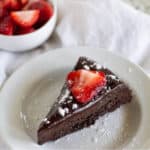 square image of keto flourless chocolate cake