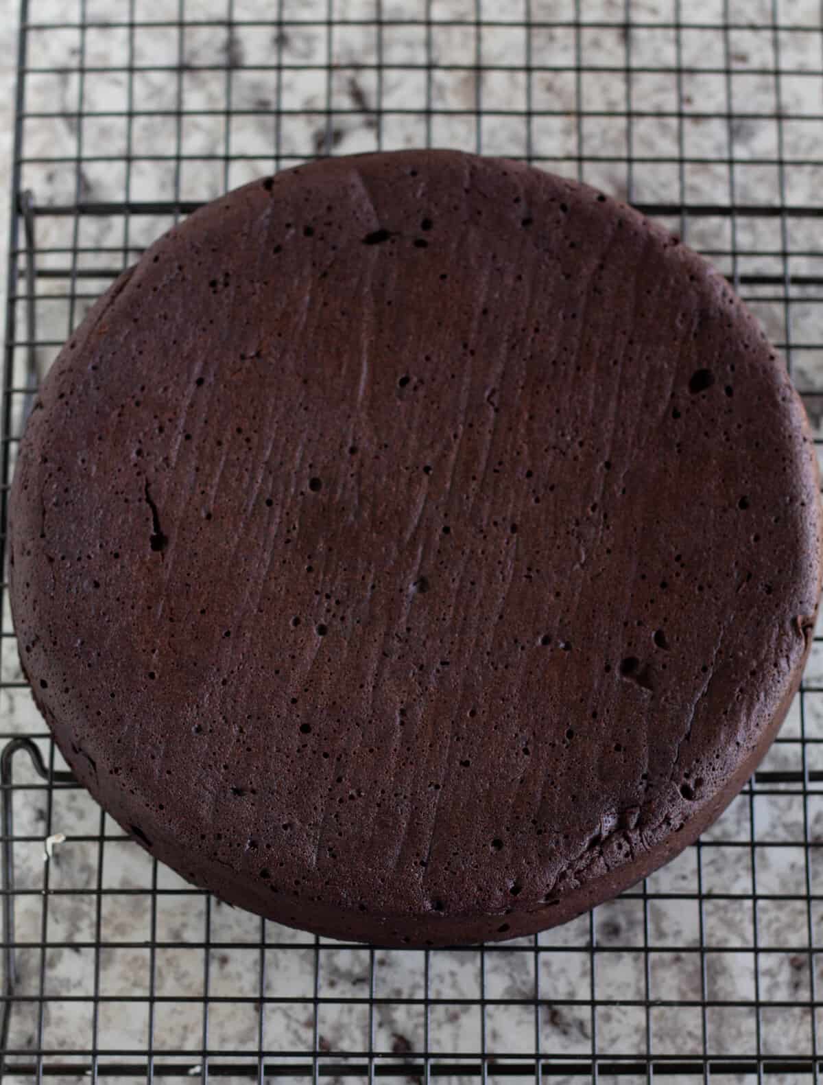 Cake on cooling rack.