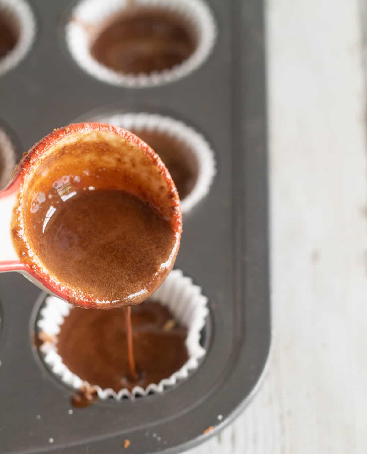 batter into a lined mini muffin tin