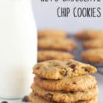 keto chocolate chip cookies with text