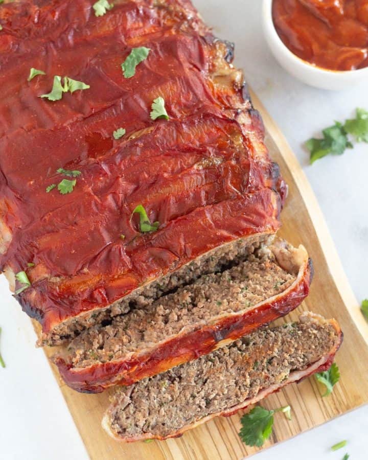 Low Carb Keto Bacon Wrapped Meatloaf 0083