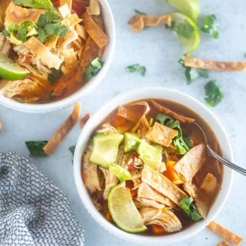 Keto Chicken Tortilla Soup (Instant Pot, Slow Cooker, Or Stovetop)