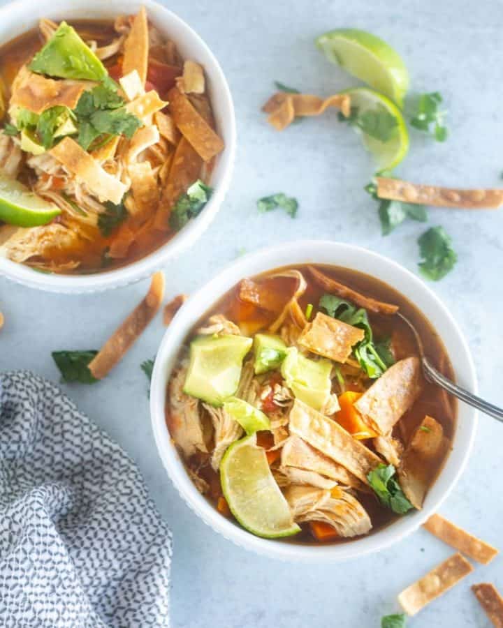 Keto Chicken Tortilla Soup {Instant Pot, Slow Cooker, Or Stovetop}