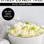 pinnable image of cauliflower rice with text