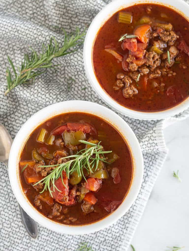 Keto Hamburger Soup (Stovetop Or Instant Pot)