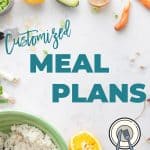 ingredients with the text "customized meal plans"