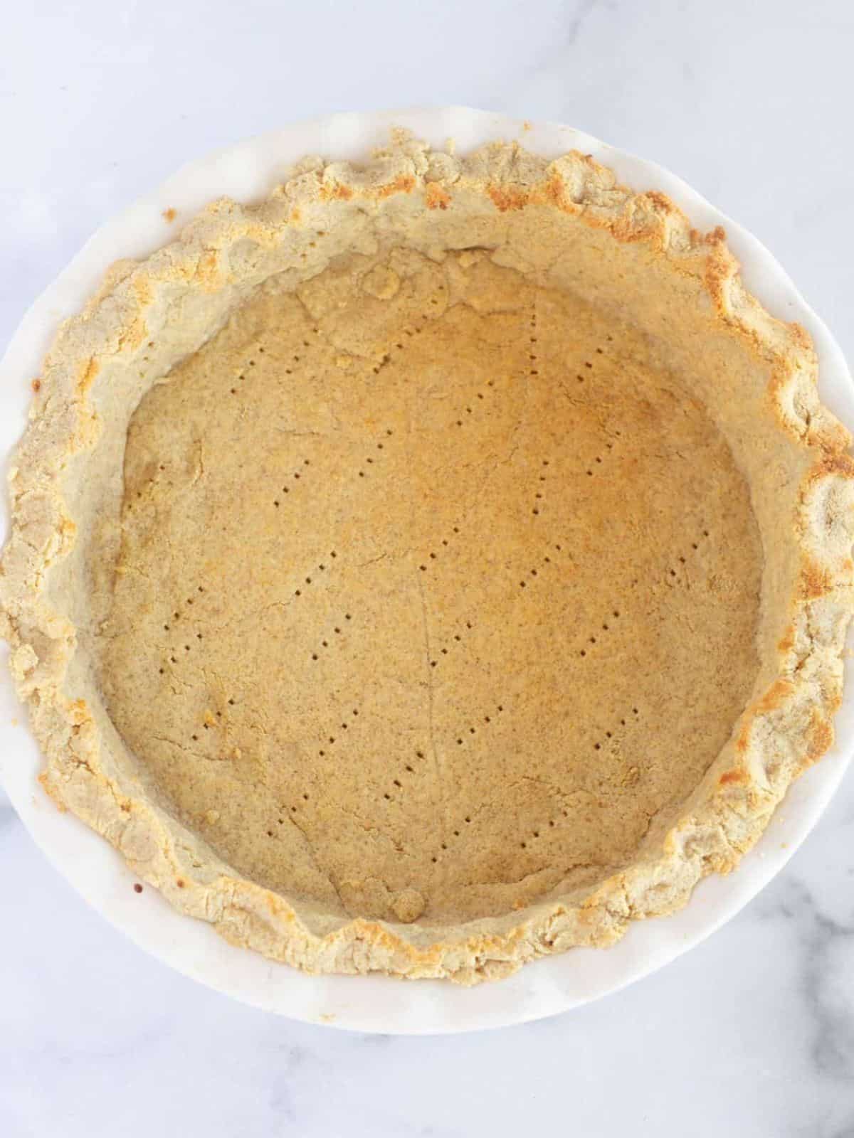 Par baked almond flour pie crust.