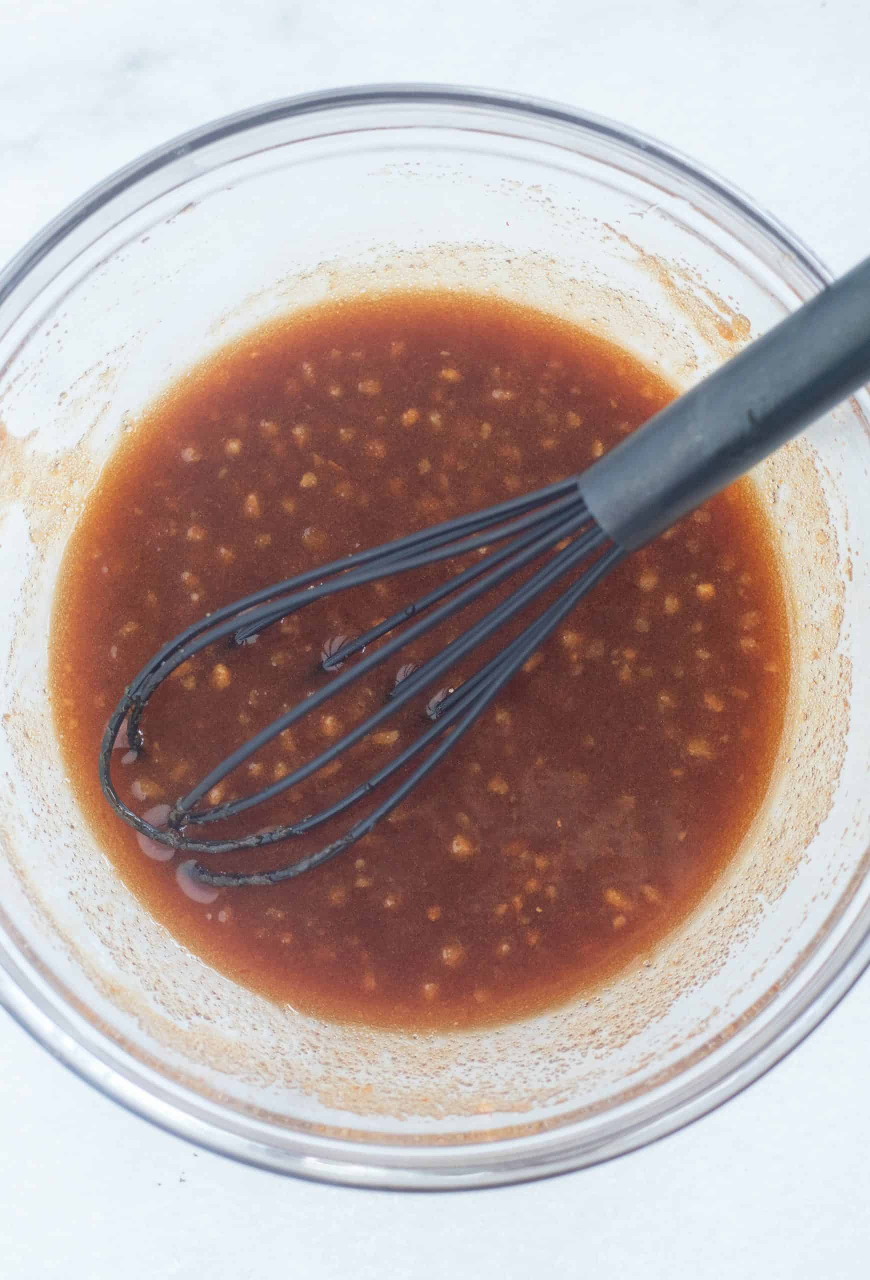 sauce ingredients in a clear bowl