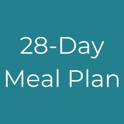 box with the words "28-Day Meal Plan"